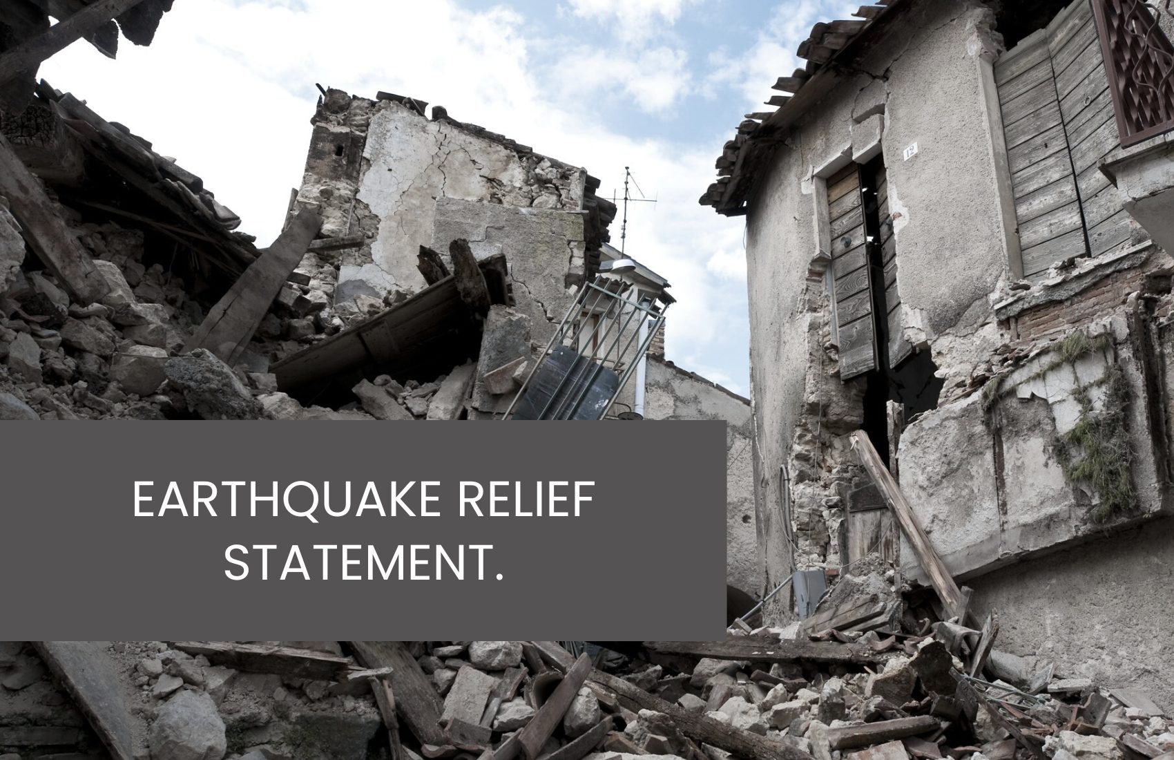 Earthquake relief statement